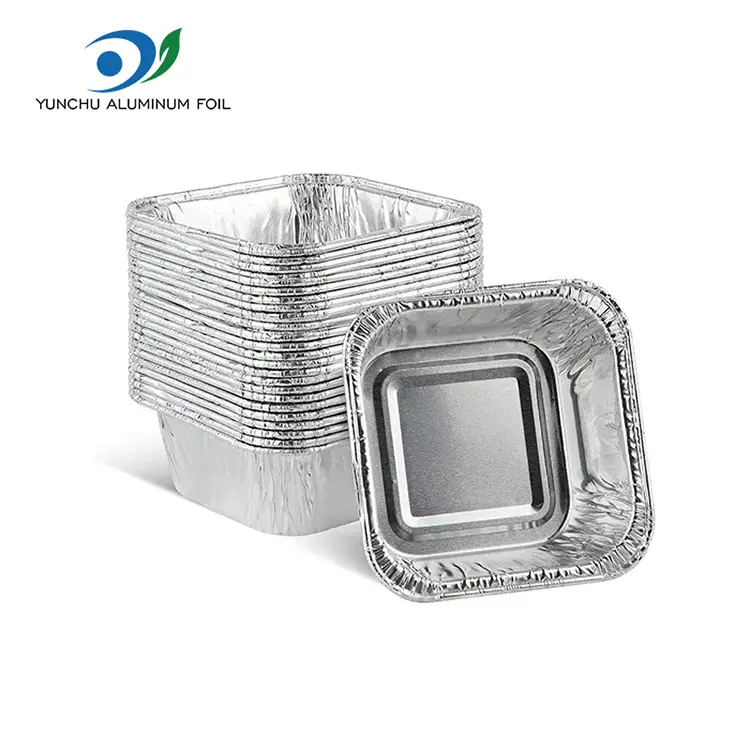 Square Air Fryer မုန့်ဖုတ်ငွေအလူမီနီယံသတ္တုပါးကွန်တိန်နာ Square Air Fryer မုန့်ဖုတ်ငွေအလူမီနီယံသတ္တုပါးကွန်တိန်နာ