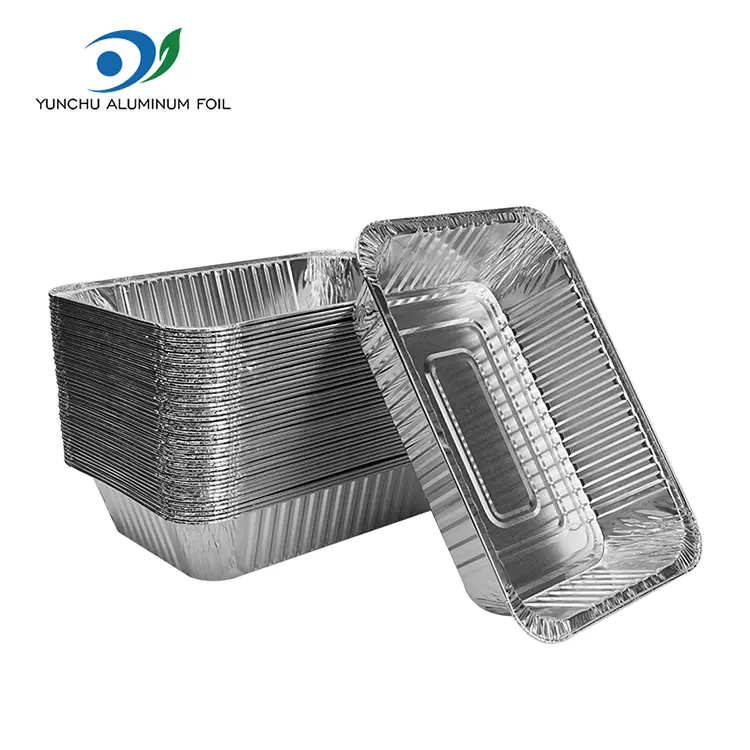 Rectangular ယူ - ထွက်ဖုတ်ထားသောစာရွက် Silver aluminum သတ္တုပါးကွန်တိန်နာ Rectangular ယူ - ထွက်ဖုတ်ထားသောစာရွက် Silver aluminum သတ္တုပါးကွန်တိန်နာ