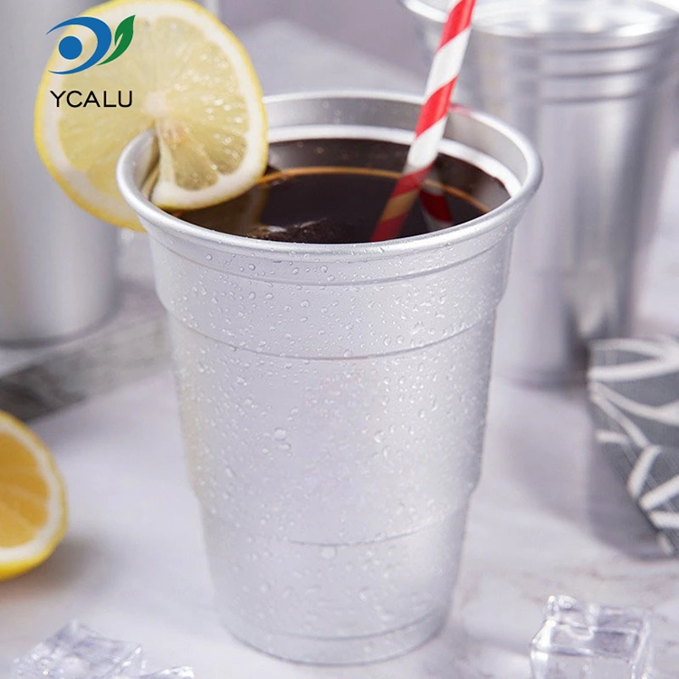 16oz တစ်ခါသုံး စိတ်ကြိုက် အလူမီနီယမ် သတ္တုရည် သောက်ခွက်