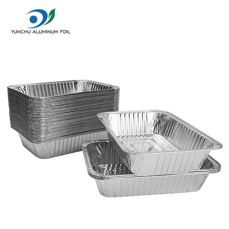 Rectangular ယူ - ထွက်ဖုတ်ထားသောစာရွက် Silver aluminum သတ္တုပါးကွန်တိန်နာ