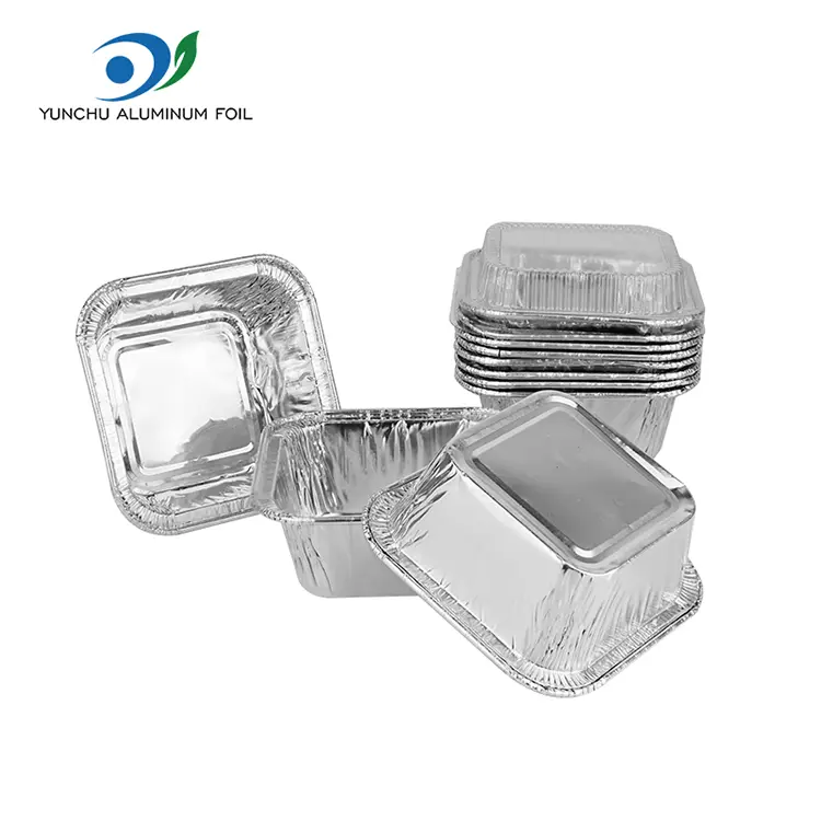 Square Air Fryer မုန့်ဖုတ်ငွေအလူမီနီယံသတ္တုပါးကွန်တိန်နာ