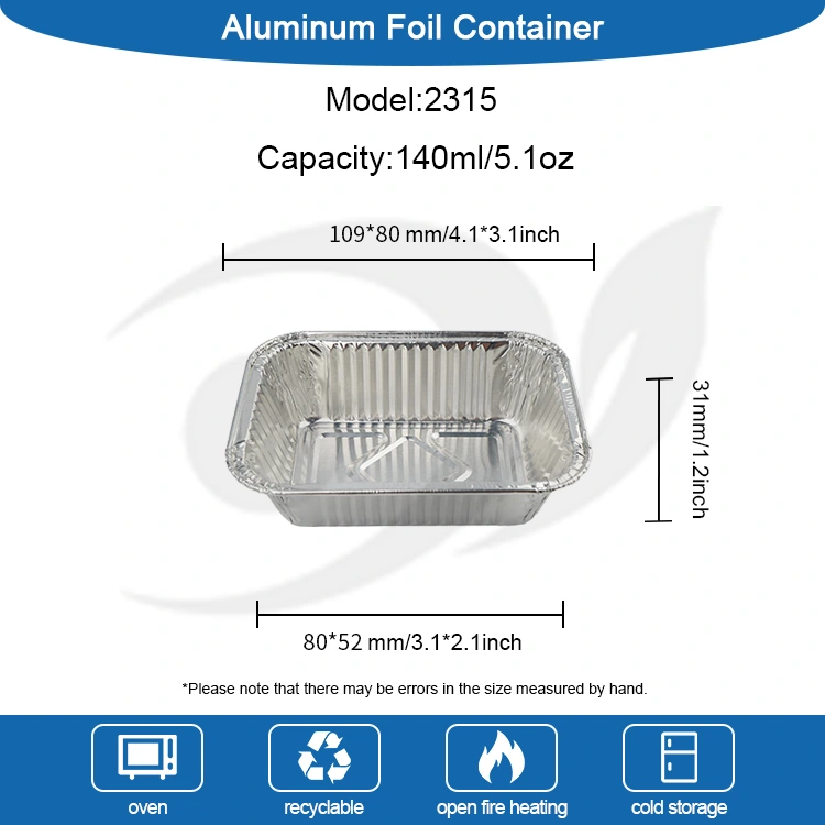 Air Fryer ငွေအလူမီနီယံသတ္တုပါးကွန်တိန်နာများမုန့်ဖုတ်