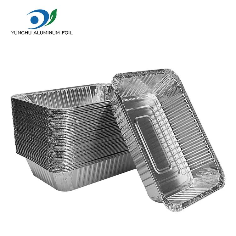 Rectangular ယူ - ထွက်ဖုတ်ထားသောစာရွက် Silver aluminum သတ္တုပါးကွန်တိန်နာ