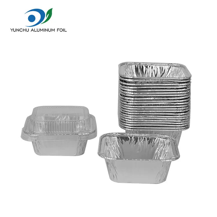 Square Air Fryer မုန့်ဖုတ်ငွေအလူမီနီယံသတ္တုပါးကွန်တိန်နာ