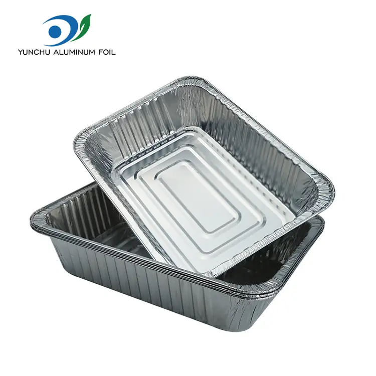 Rectangular ယူ - ထွက်ဖုတ်ထားသောစာရွက် Silver aluminum သတ္တုပါးကွန်တိန်နာ