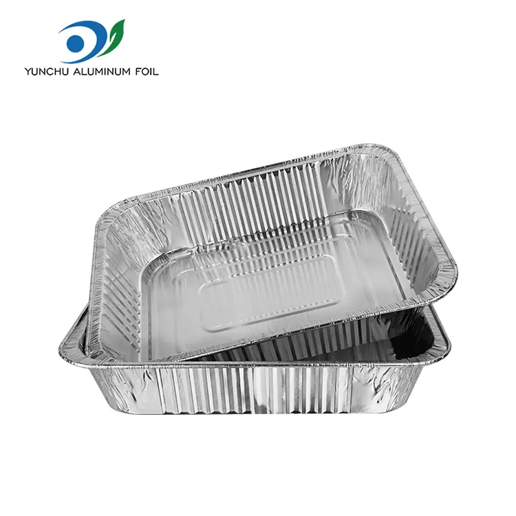 တစ်ခါသုံး barkecue takeaway ငွေအလူမီနီယံသတ္တုပါးကွန်တိန်နာ