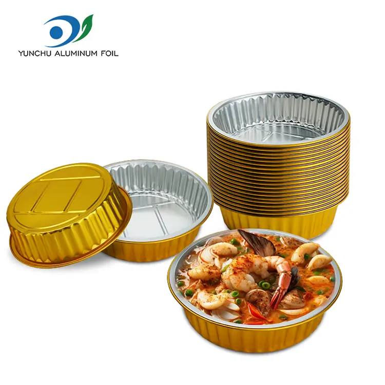 စားသုံးနိုင်သော Gratin Golden ပတ်ပတ်လည်အလူမီနီယံသတ္တုပါးကွန်တိန်နာ