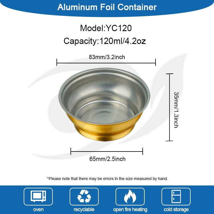 တစ်ခါသုံးလှည့်ပတ်လှုပ်ခါသေတ္တာအသေးစားရွှေပန်းကန်လုံးအလူမီနီယံသတ္တုပါးကွန်တိန်နာ