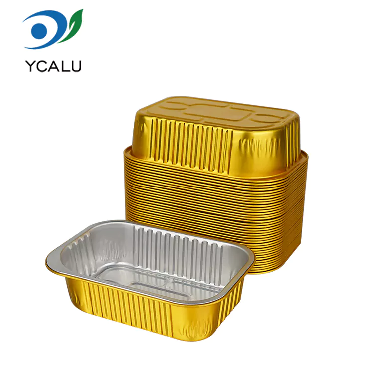 စားသောက်ကုန်လုပ်ငန်းအတွက် Eco Friendly Disposable Square Foil Containers