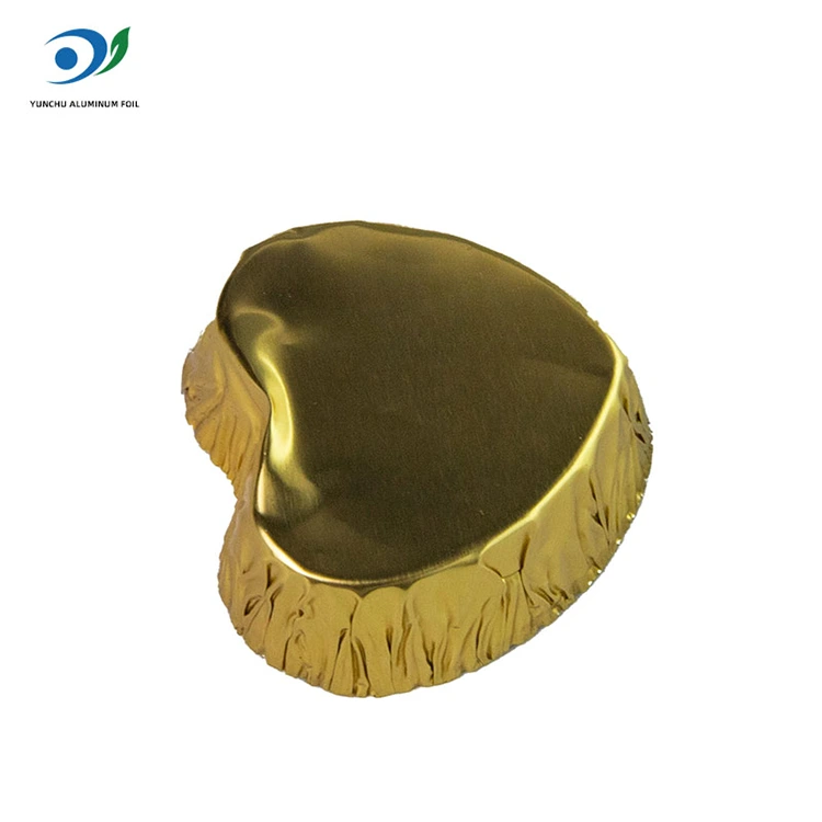 နှလုံးပုံဖော် mini-bake ငွေအလူမီနီယမ်သတ္တုပါးအစားအစာကွန်တိန်နာ