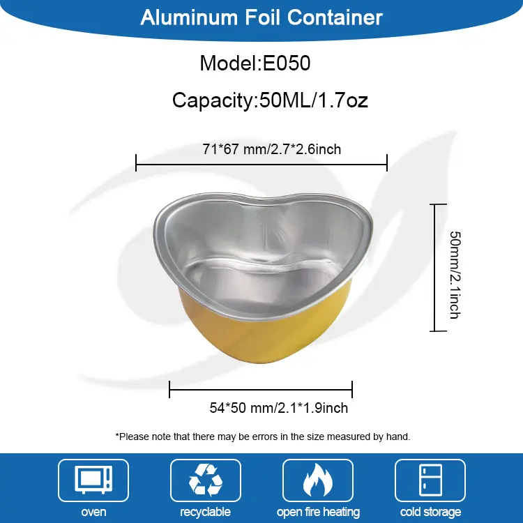နှလုံးပုံသဏ် ap ာန်ပျော့ပျောင်းသောချောချောမွေ့မွေ့ Smoodwall Aluminum သတ္တုပါးကွန်တိန်နာ