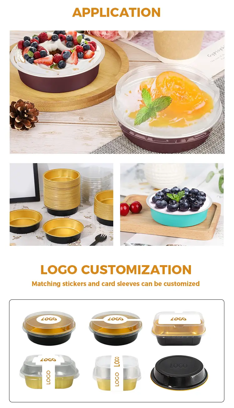 Disposable baking packaging round Smoothwall Aluminum Foil Containers