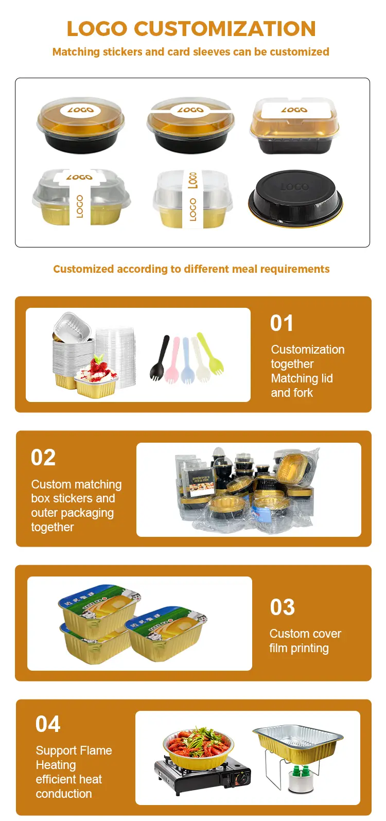 Large capacity rectangular gold Aluminum Foil Containers