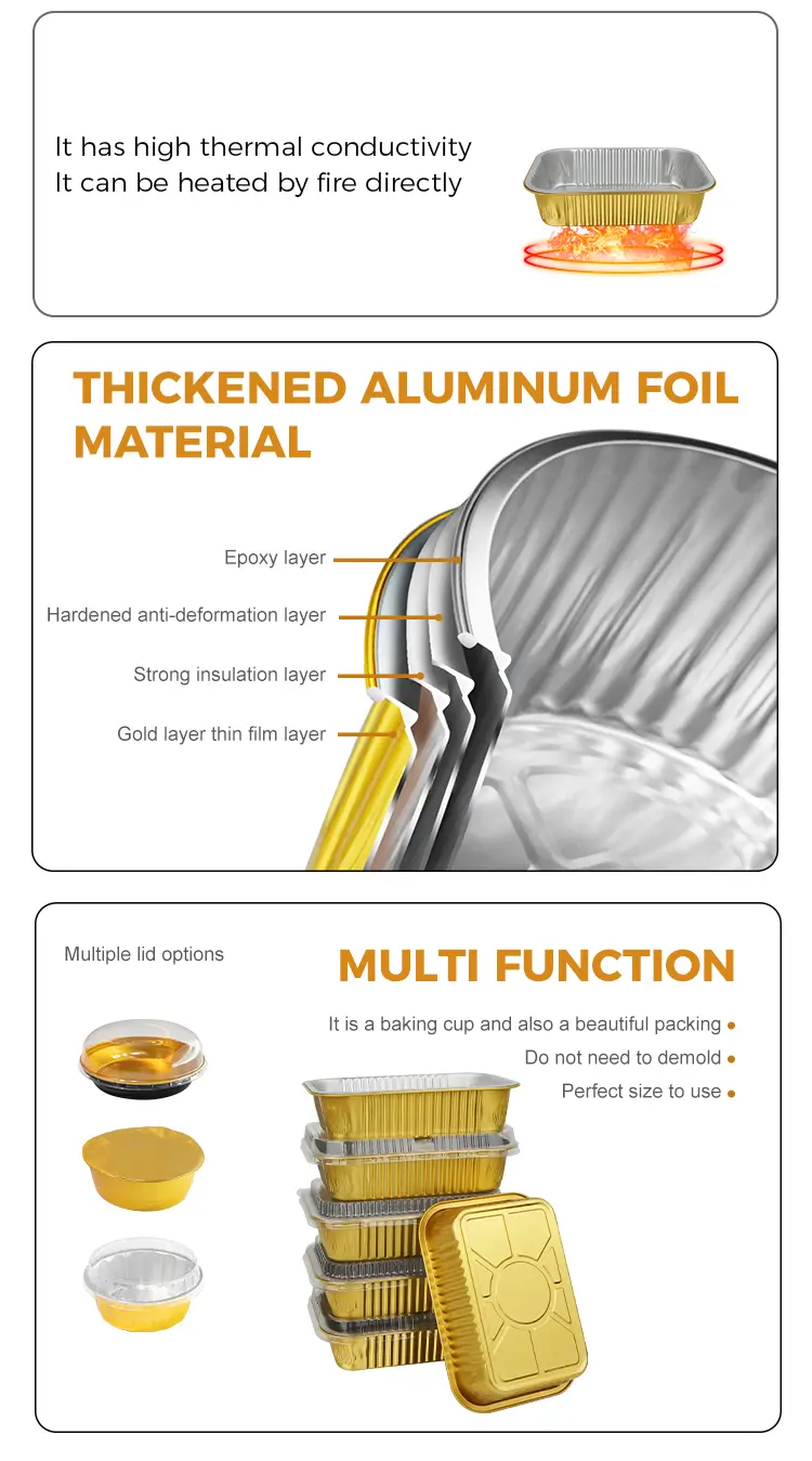 Disposable barbecue takeaway Aluminum Foil Containers
