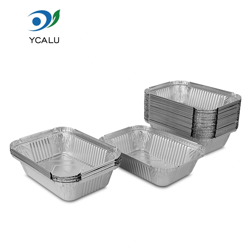 စတုဂံမုန့်ဖုတ်သည့်နေ့လည်စာသေတ္တာ Silver Aluminum foil contains