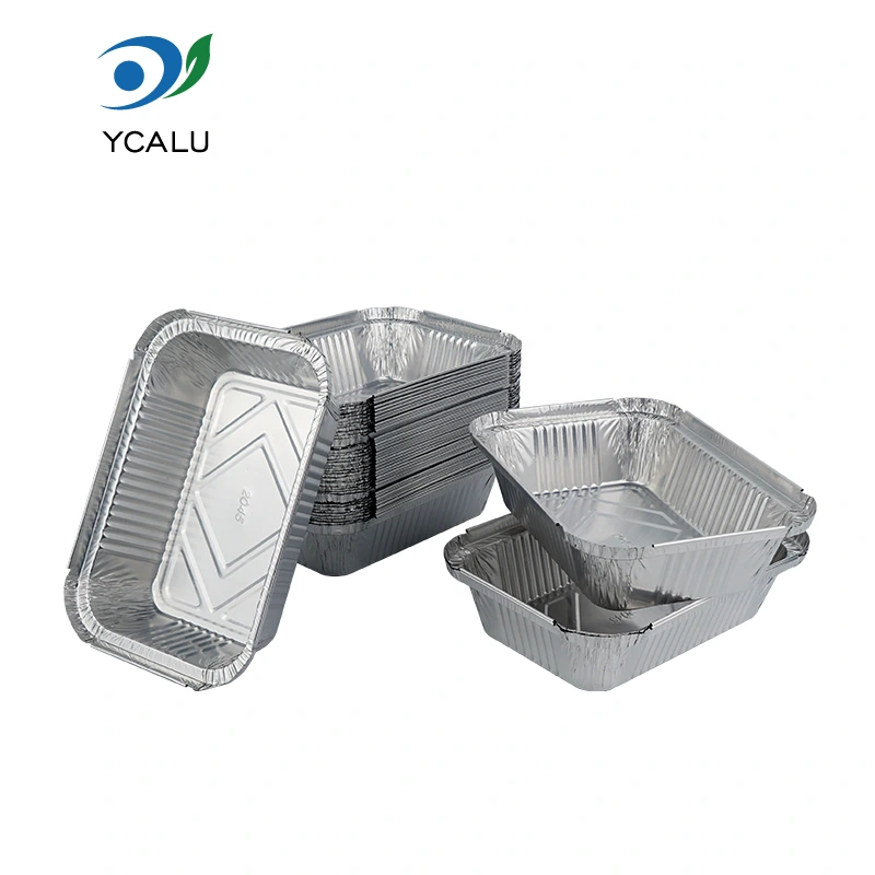 စတုဂံမုန့်ဖုတ်သည့်နေ့လည်စာသေတ္တာ Silver Aluminum foil contains