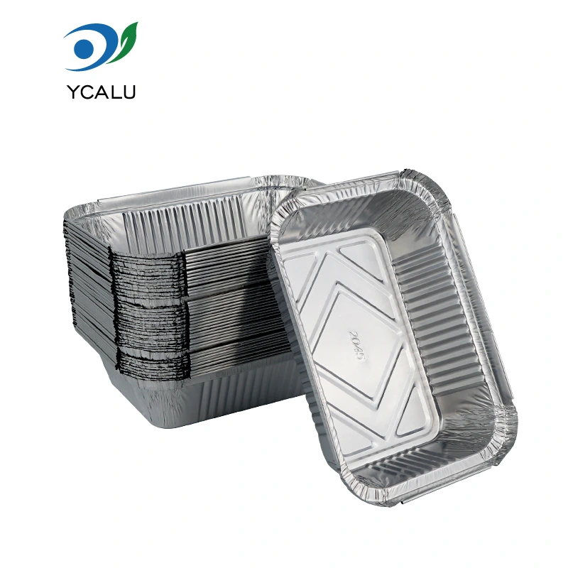 စတုဂံမုန့်ဖုတ်သည့်နေ့လည်စာသေတ္တာ Silver Aluminum foil contains