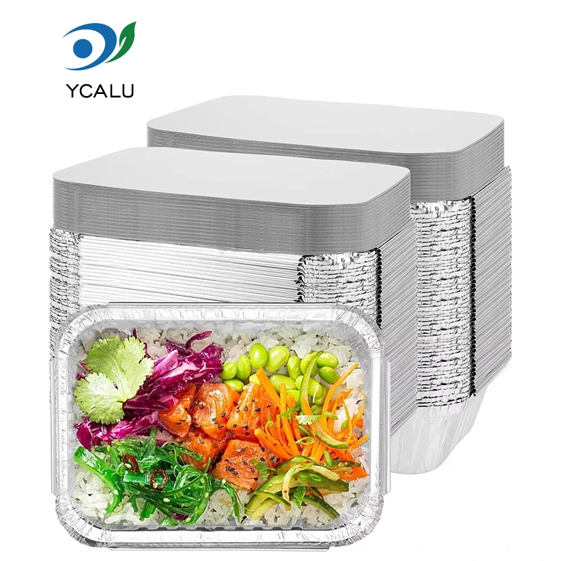 စတုဂံမုန့်ဖုတ်သည့်နေ့လည်စာသေတ္တာ Silver Aluminum foil contains
