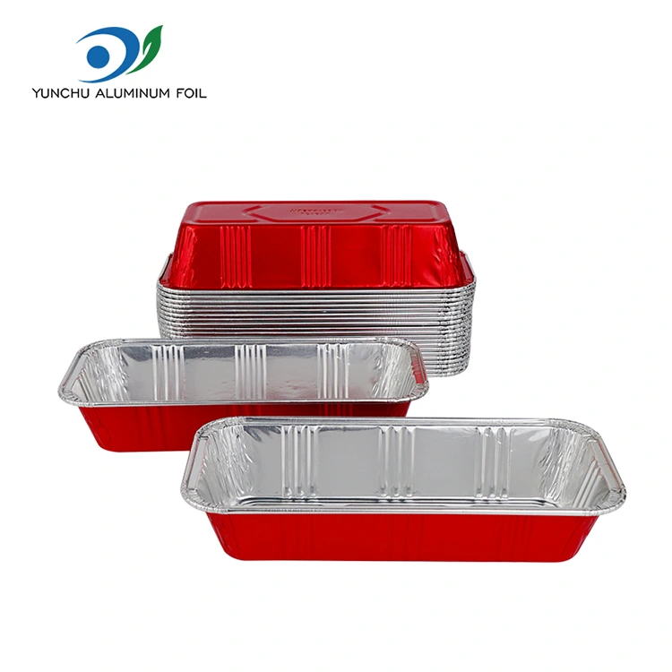 Rectangular Red Bakery ဖြည့်တင်းခြင်းငွေအလူမီနီယံသတ္တုပါးကွန်တိန်နာ