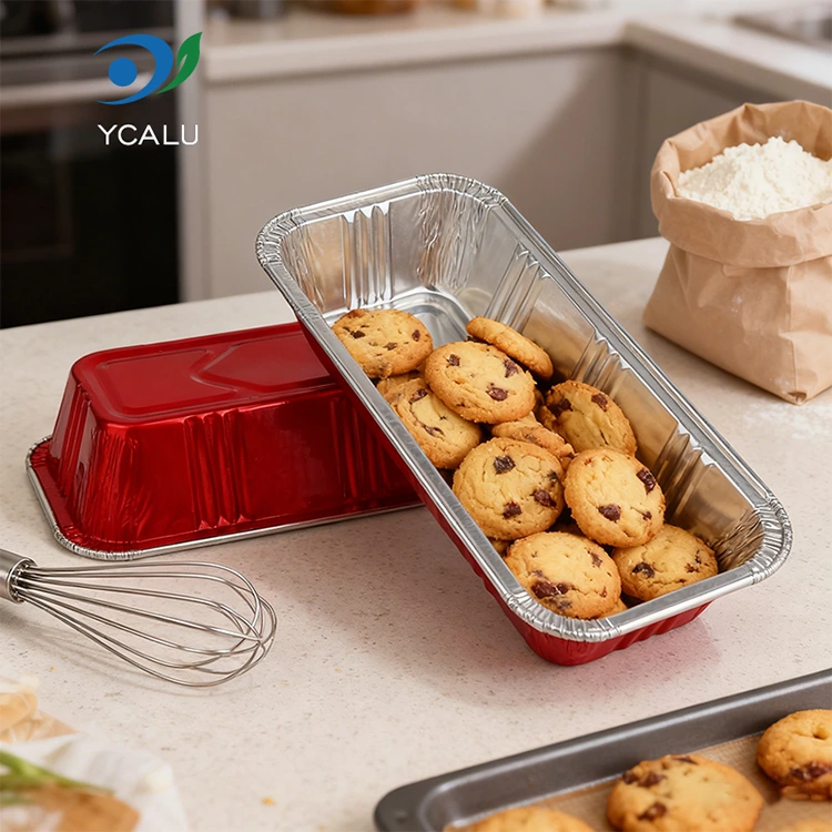 Rectangular Red Bakery ဖြည့်တင်းခြင်းငွေအလူမီနီယံသတ္တုပါးကွန်တိန်နာ