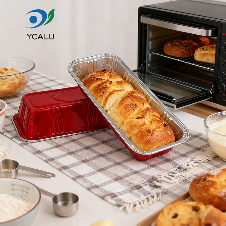 Rectangular Red Bakery ဖြည့်တင်းခြင်းငွေအလူမီနီယံသတ္တုပါးကွန်တိန်နာ