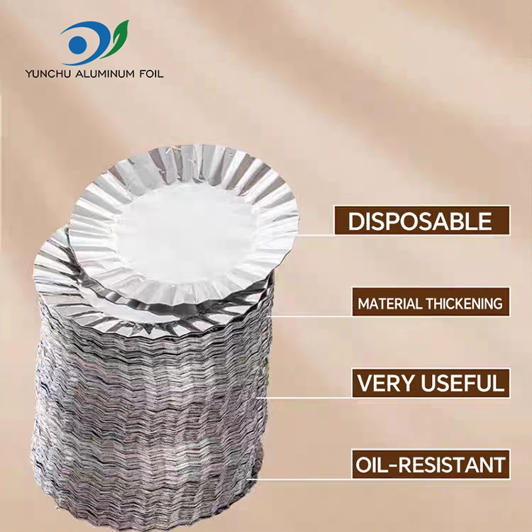 ငွေအလူမီနီယမ်သတ္တုပါးအစားအစာကွန်တိန်နာနှင့်အတူမုန့်ဖုတ်ဖုတ်သံဖြူပတ်ပတ်လည်