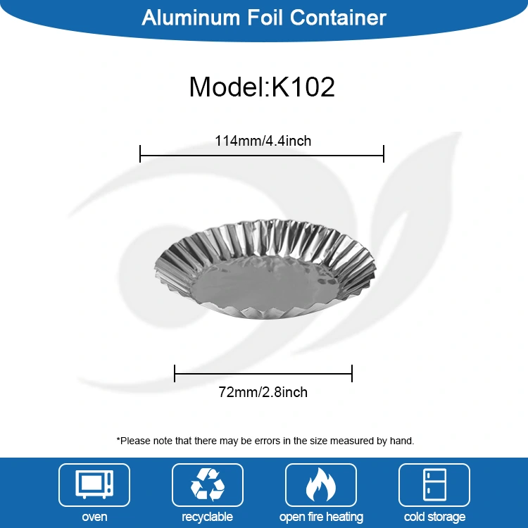 ငွေအလူမီနီယမ်သတ္တုပါးအစားအစာကွန်တိန်နာနှင့်အတူမုန့်ဖုတ်ဖုတ်သံဖြူပတ်ပတ်လည်