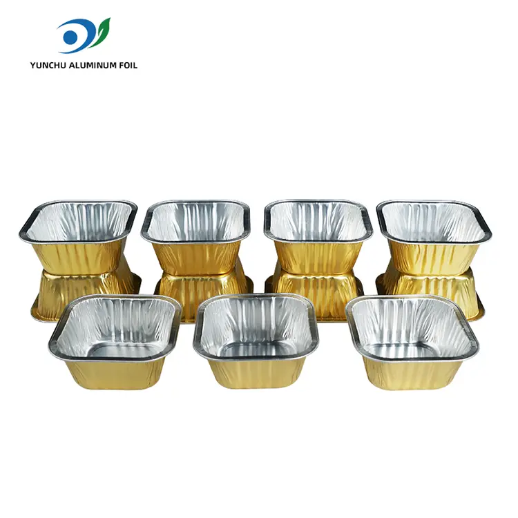 Square Baking ကိတ်မုန့်များအလူမီနီယမ်သတ္တုပါးကွန်တိန်နာများ