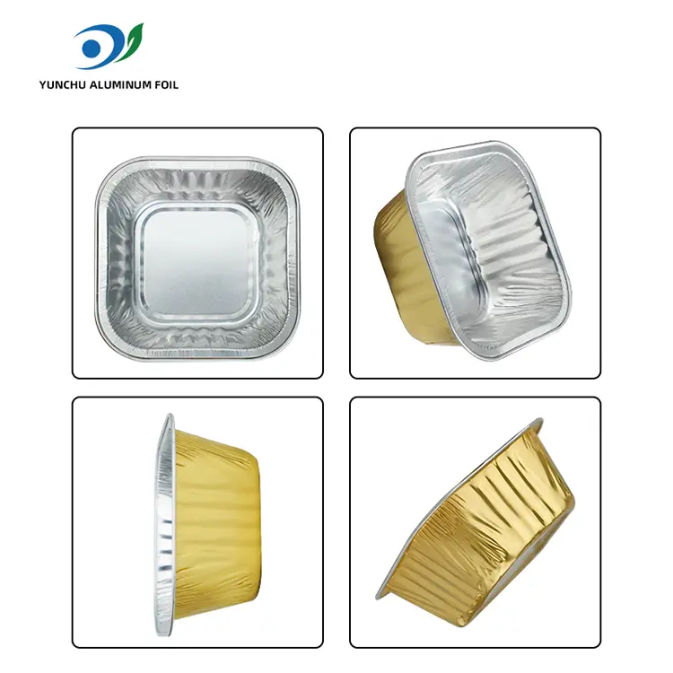 Square Baking ကိတ်မုန့်များအလူမီနီယမ်သတ္တုပါးကွန်တိန်နာများ